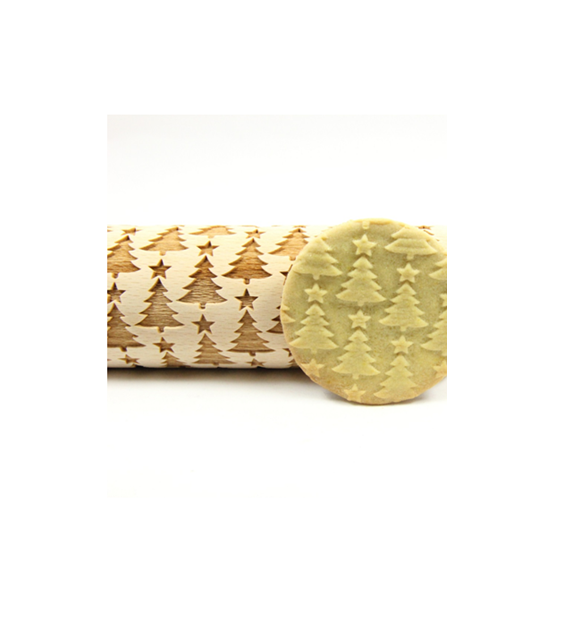 CHRISTMAS TREE DECORATED ROLLING PIN 10 CM
