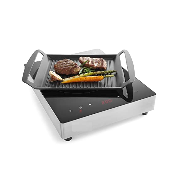 NON-STICK CAST IRON RIBBED GRILL FOR INDUCTION HOB