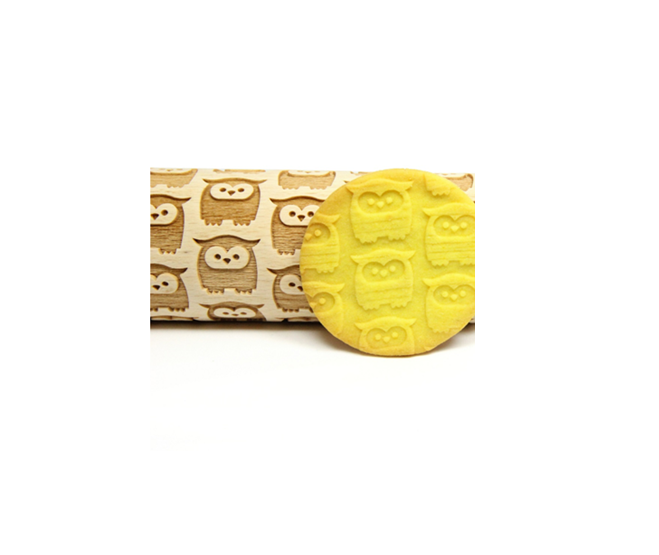 OWL DECORATED ROLLING PIN 10 CM
