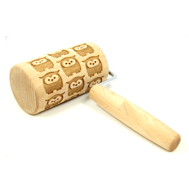 OWL DECORATED ROLLING PIN 10 CM