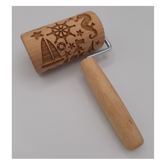 SEA MOTIF DECORATED ROLLING PIN 10 CM