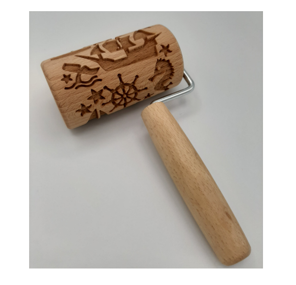 SEA MOTIF DECORATED ROLLING PIN 10 CM