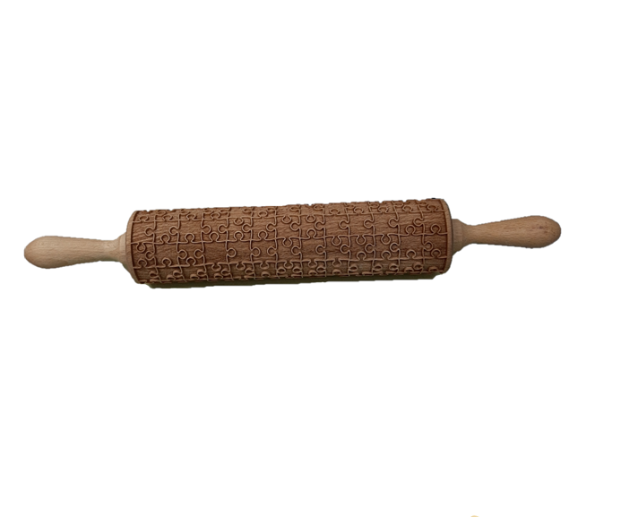 PUZZLE DECORATED ROLLING PIN 43 CM