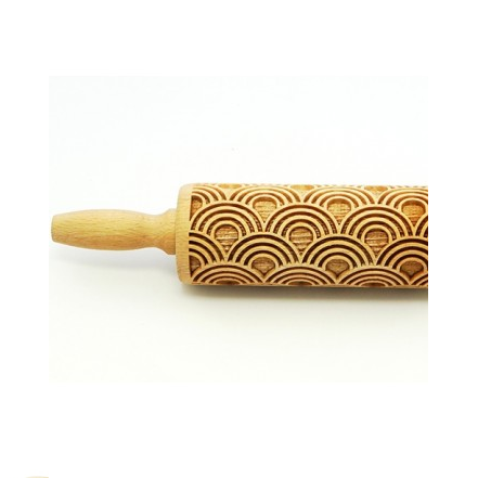 ROLLING PIN WITH SEMISPHERICAL DECORATION, 43 CM