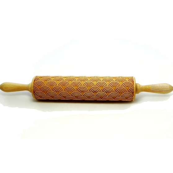 ROLLING PIN WITH SEMISPHERICAL DECORATION, 43 CM