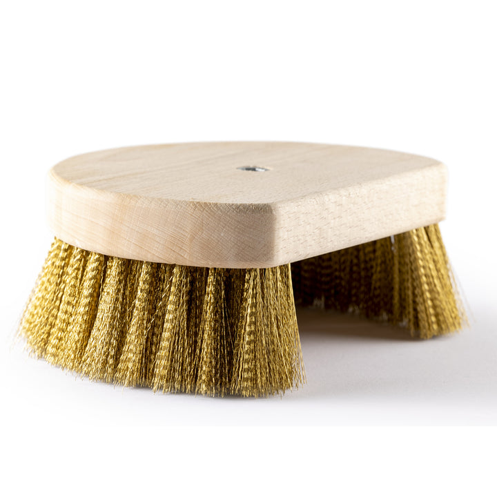 SPAZZOLA DA FORNO TONDA IN LEGNO 17 CM CON FILATO IN OTTONE