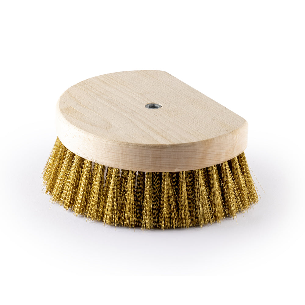 SPAZZOLA DA FORNO TONDA IN LEGNO 17 CM CON FILATO IN OTTONE