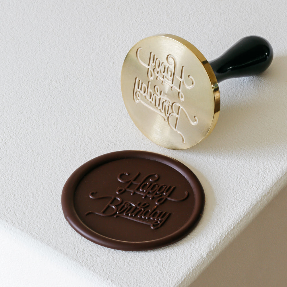 TIMBRO CIOCCOLATO "Happy Birthday"