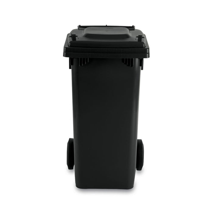 BIDONE NERO 120 L CON COPERCHIO E RUOTE