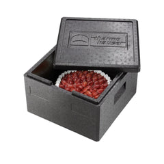 Box termico per trasporto pizza e bevande con coperchio . 41x41x36.5 h cm