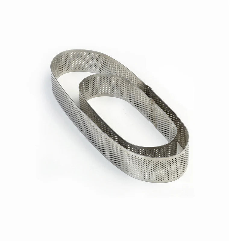 FASCIA OVALE MICROFORATA INOX PER CROSTATA H 3.5 CM