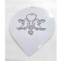 MASCHERINA STENCIL UCCELLINI E CUORE