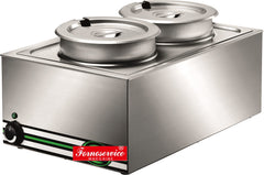 Tavola calda con 2 pentole per cioccolato +30/+90°C 8 lt