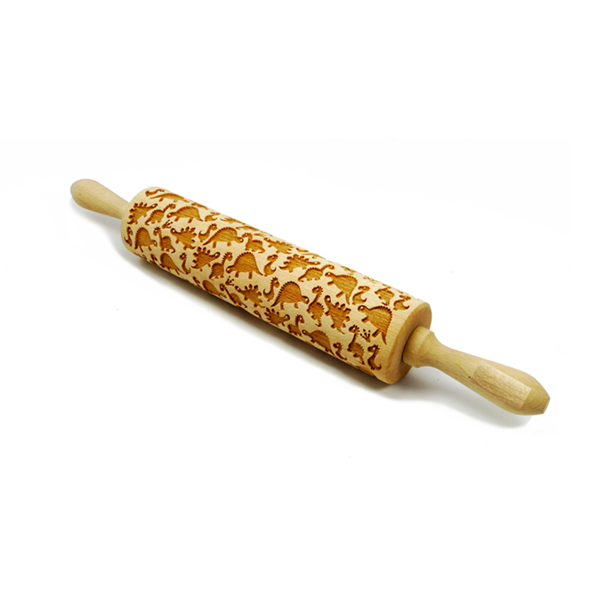 MIXED DINOSAUR DECORATED ROLLING PIN 43 CM