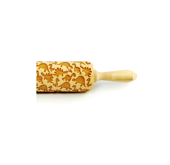 MIXED DINOSAUR DECORATED ROLLING PIN 43 CM