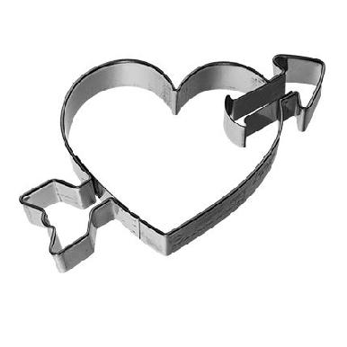 TAGLIAPASTA CUORE CON FRECCIA INOX 9 CM
