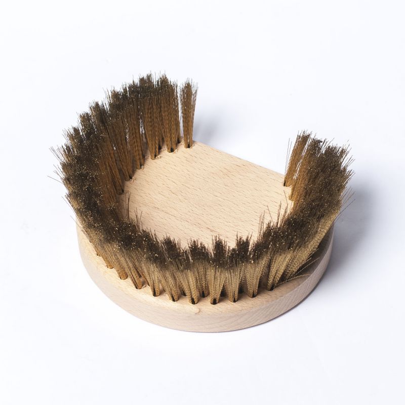 SPAZZOLA DA FORNO IN LEGNO CON INSERTO CM 17, FILATO IN OTTONE