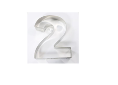 STAMPO TORTA INOX NUMERO " 2 " DUE  30 X 24 CM