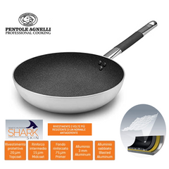 PADELLA ALTA  ALLUMINIO ANTIADERENTE  "SHARK SKIN" CM Ø 32
