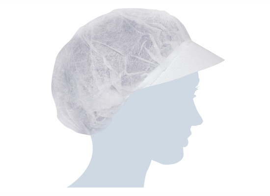 CAPPELLO CUFFIA VISIERA MONOUSO IN TNT PEZZI 100