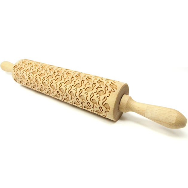 FLAMINGO DECORATED ROLLING PIN 43 CM
