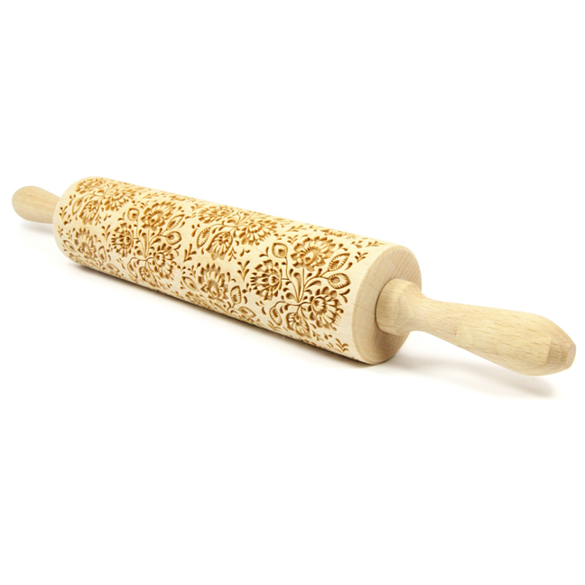 FLORAL DECORATED ROLLING PIN 43 CM