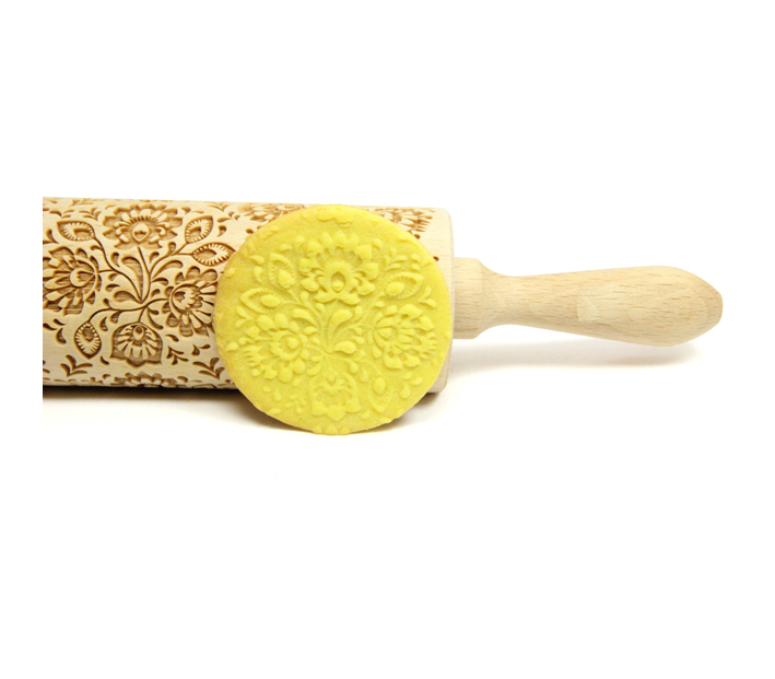 FLORAL DECORATED ROLLING PIN 43 CM