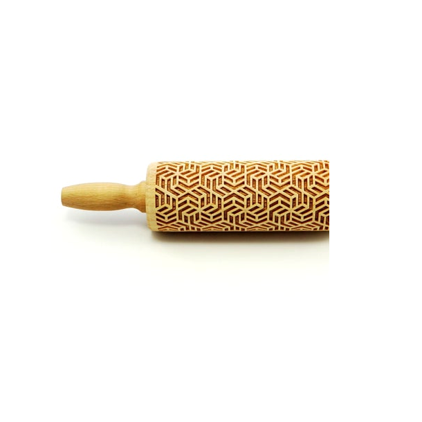 GEOMETRIC DECORATED ROLLING PIN 43 CM