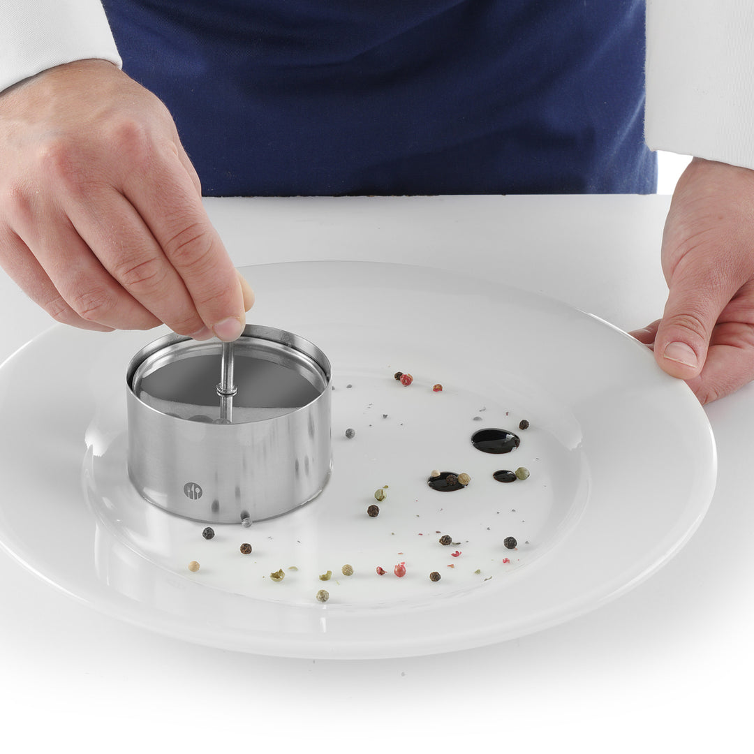 ANELLO INOX CON PRESSA PER IMPIATTARE CM 10