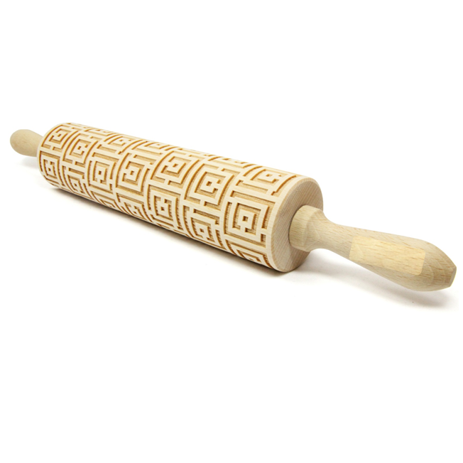 ROLLING PIN WITH ABSTRACT PAINTING DECORATION 43 CM