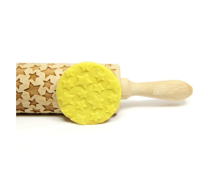 MIXED STAR DECORATED ROLLING PIN 43 CM