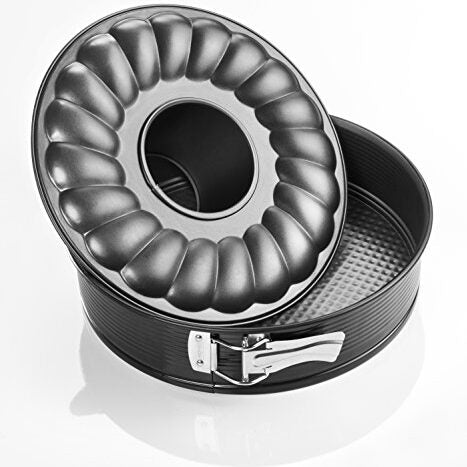 SPRING-MOUNTED CAKE PAN WITH DOUBLE BOTTOMS Ø28 H6 CM