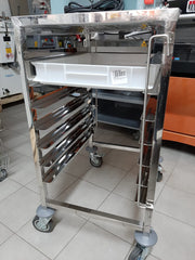 CARRELLO PORTA TEGLIE 60X40 7 POSTI INOX
